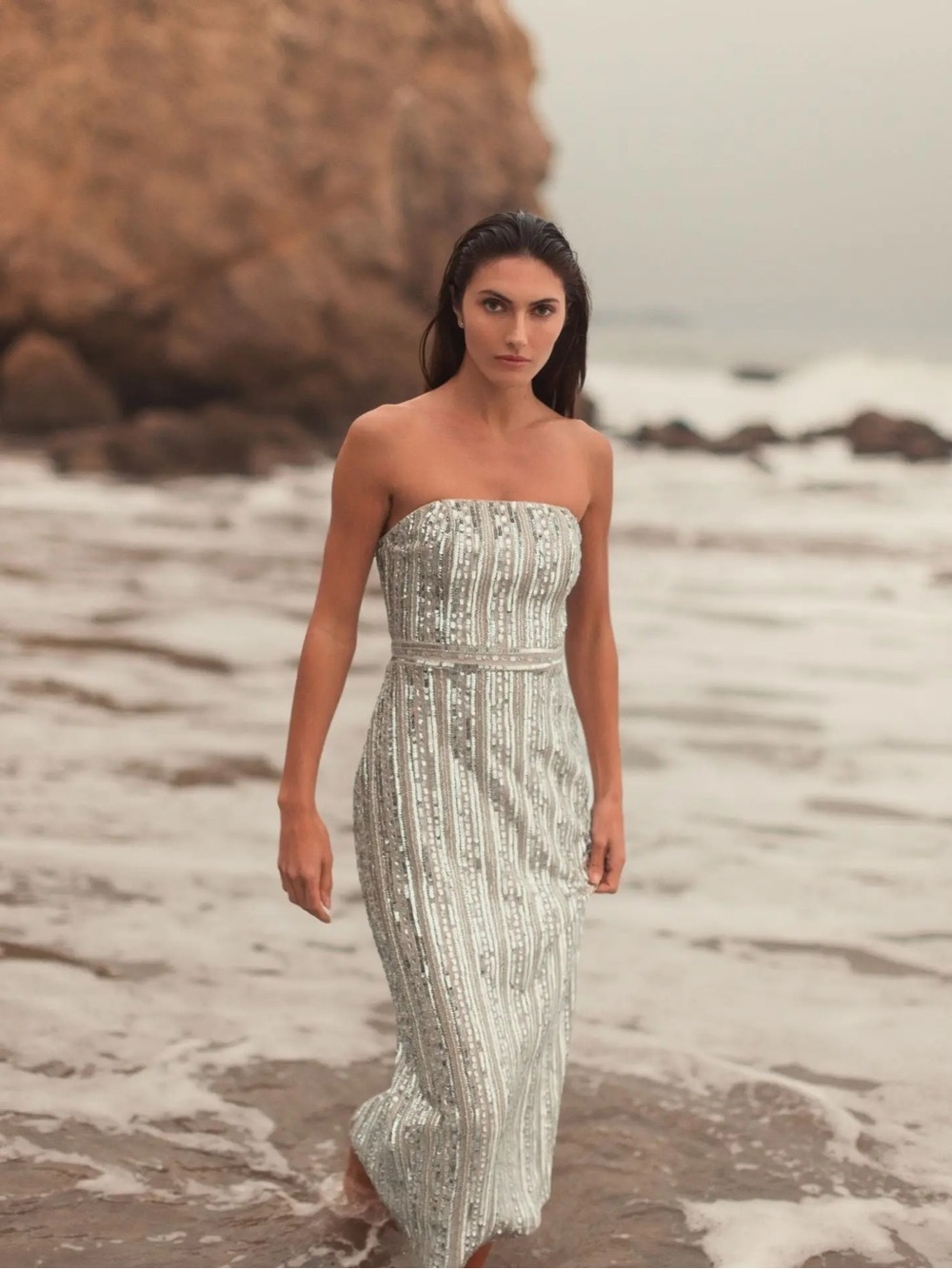 MAC DUGAL Embellished Evening Dress in Blush